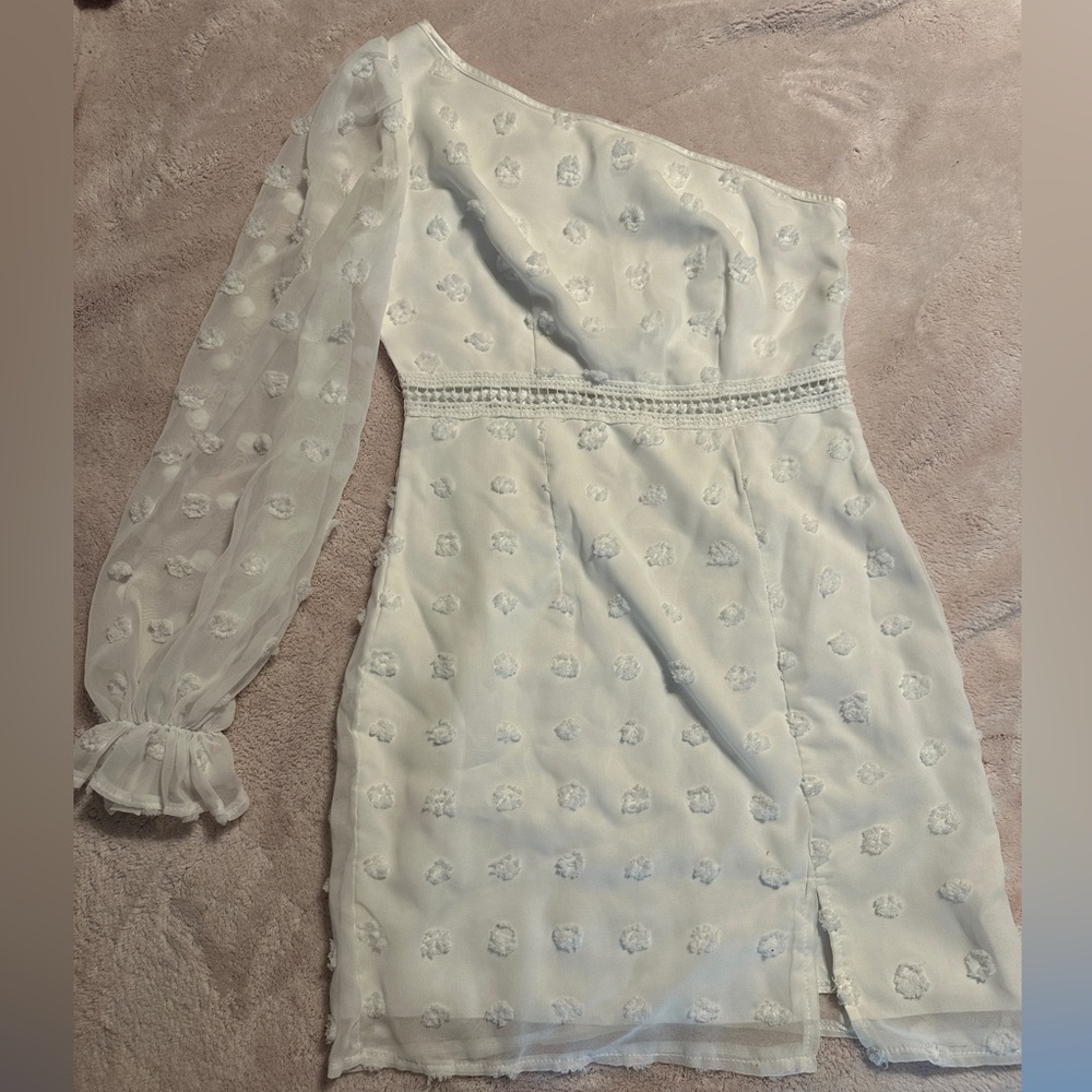 One-Shoulder White Dress